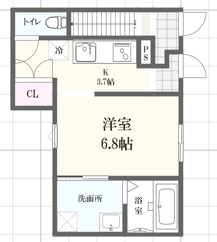 加古郡播磨町宮北のアパートの間取り