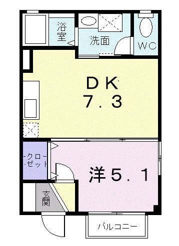 太宰府市国分のアパートの間取り