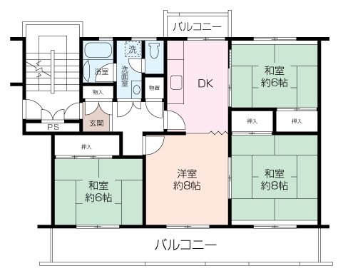 港南台ひばり団地　19号棟の間取り