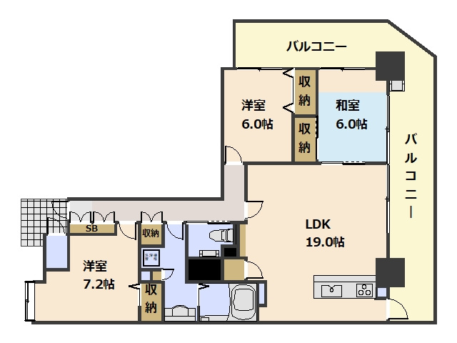 ルミナス舟入本町リバーフロントの間取り