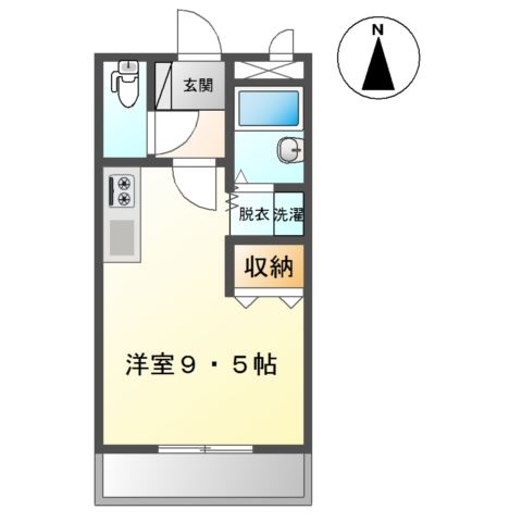 小牧市大字本庄のアパートの間取り