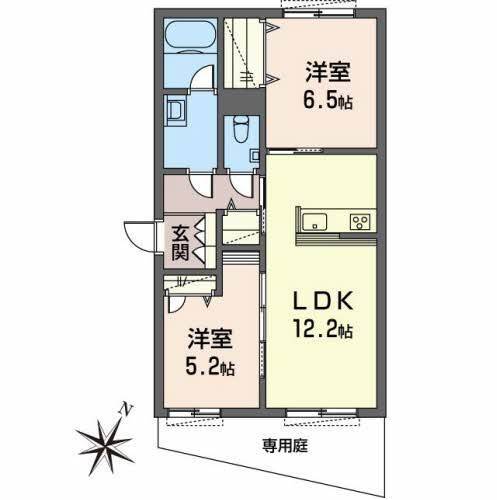 【明石市大久保町福田のアパートの間取り】