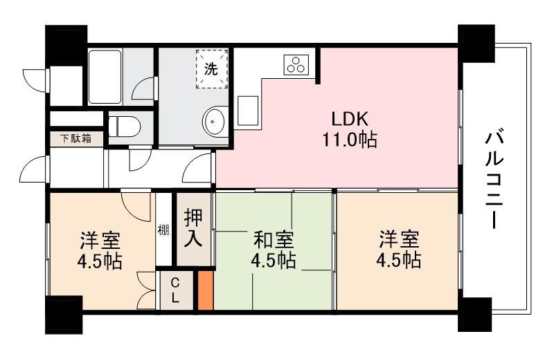 高松市国分寺町国分のマンションの間取り