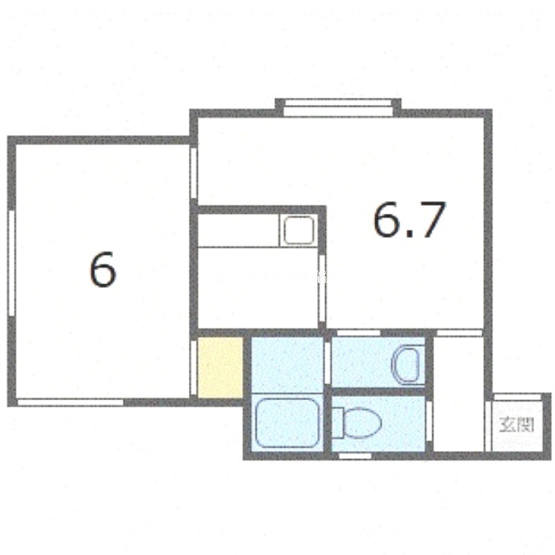 【札幌市手稲区富丘一条のアパートの間取り】