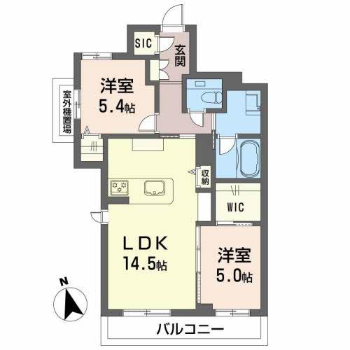 熊本市中央区帯山のマンションの間取り