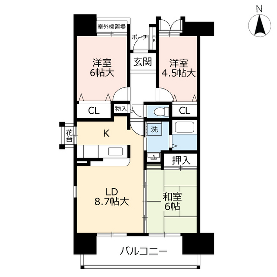 ＵＲアーベインルネス片野の間取り