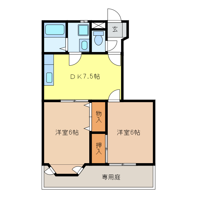 各務原市那加桐野町のアパートの間取り