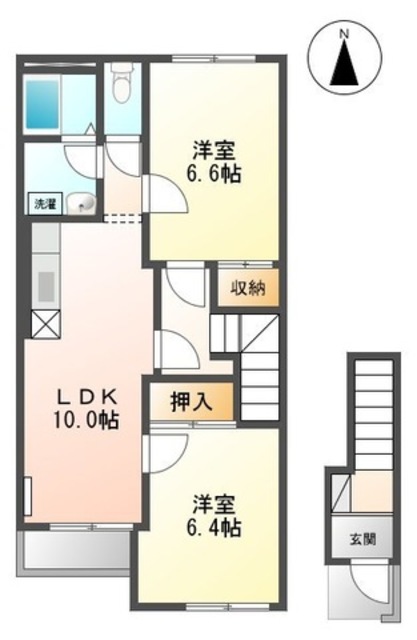 紀の川市貴志川町丸栖のアパートの間取り