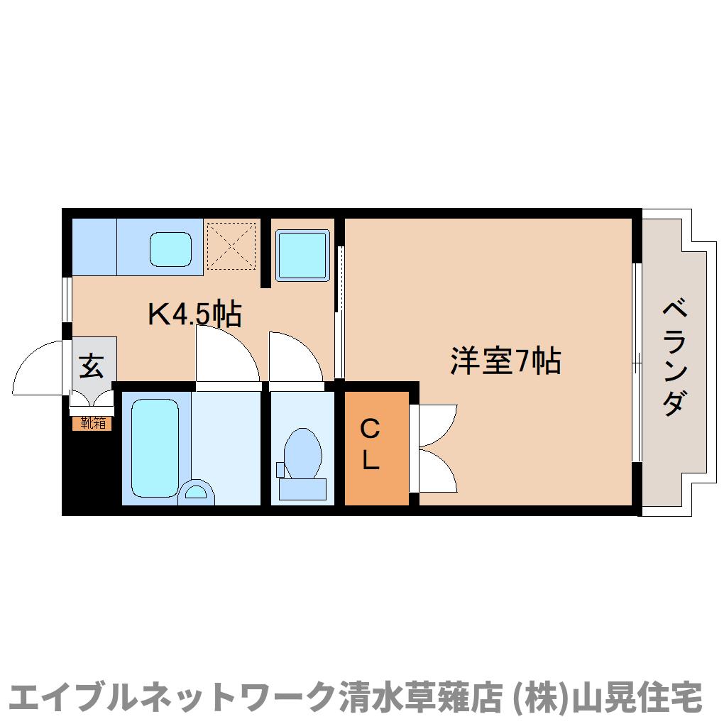 静岡市駿河区谷田のマンションの間取り