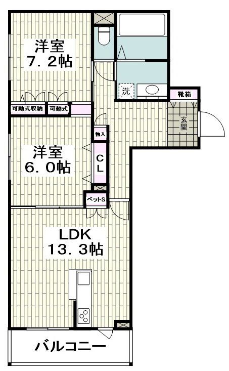 茅ヶ崎市中海岸のマンションの間取り