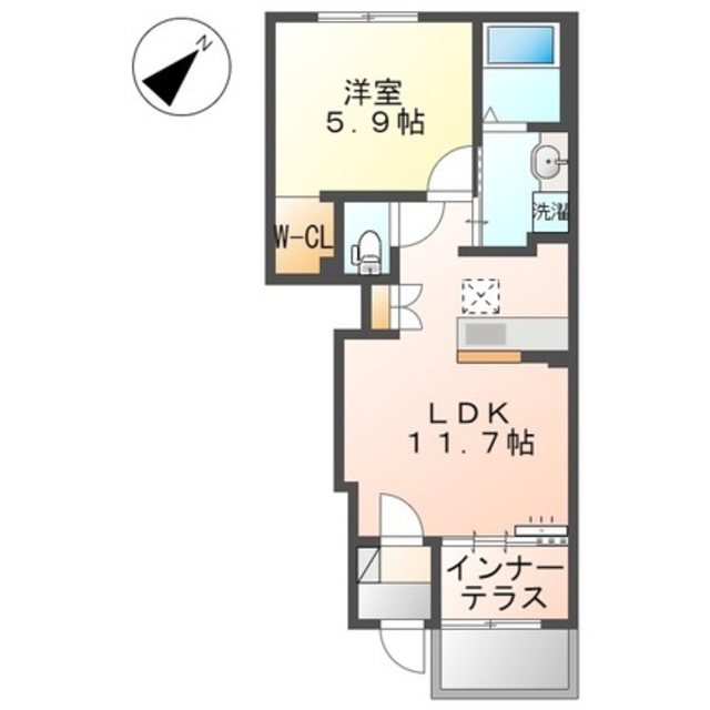 泉大津市板原のアパートの間取り