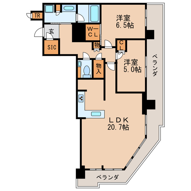 プラウドタワー名古屋錦の間取り