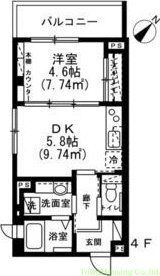 渋谷区鉢山町のマンションの間取り