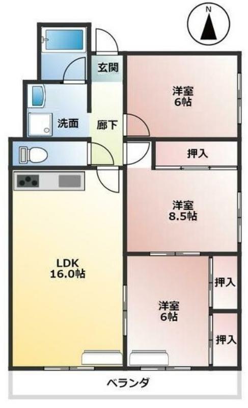 邑楽郡大泉町住吉のアパートの間取り