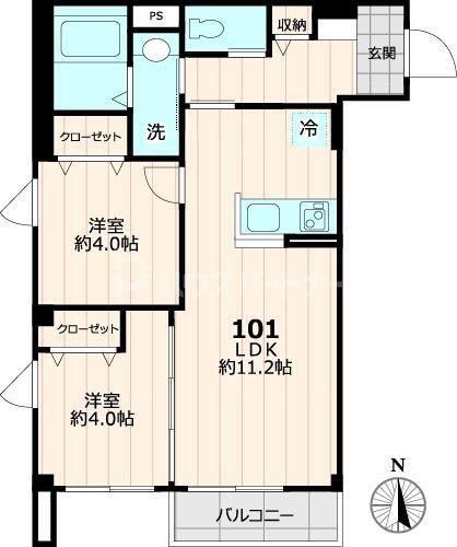 足立区島根のマンションの間取り