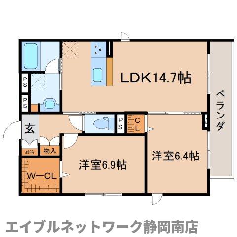 【静岡市駿河区泉町のマンションの間取り】