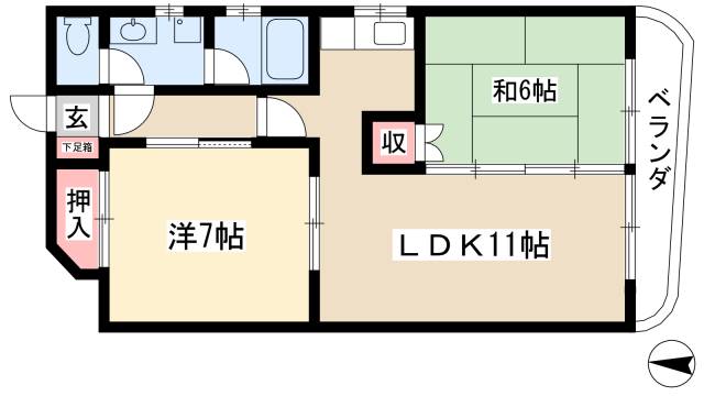 桂山大日町ハイツIIの間取り