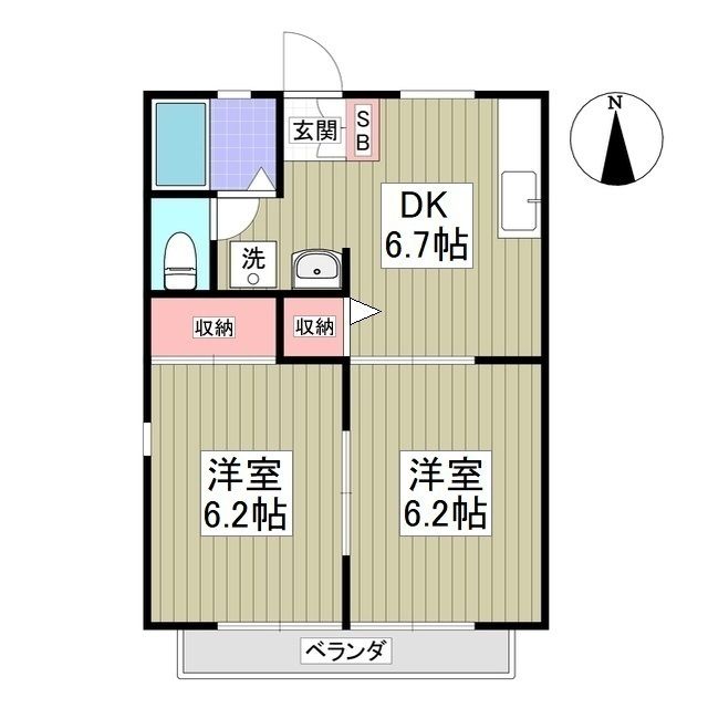 本庄市本庄のアパートの間取り