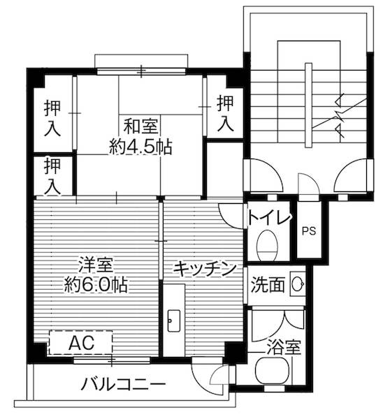 ビレッジハウス北茨城2号棟の間取り