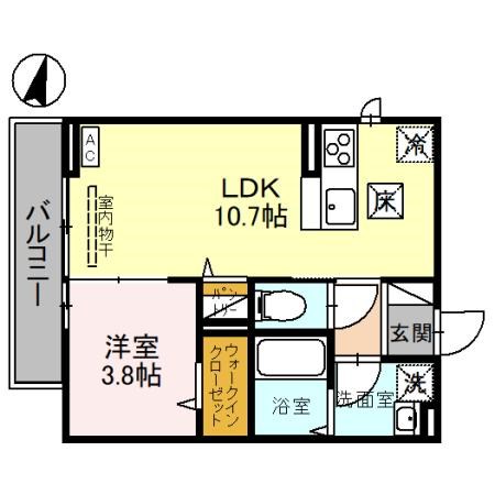 (仮)D-ROOM新和4丁目の間取り