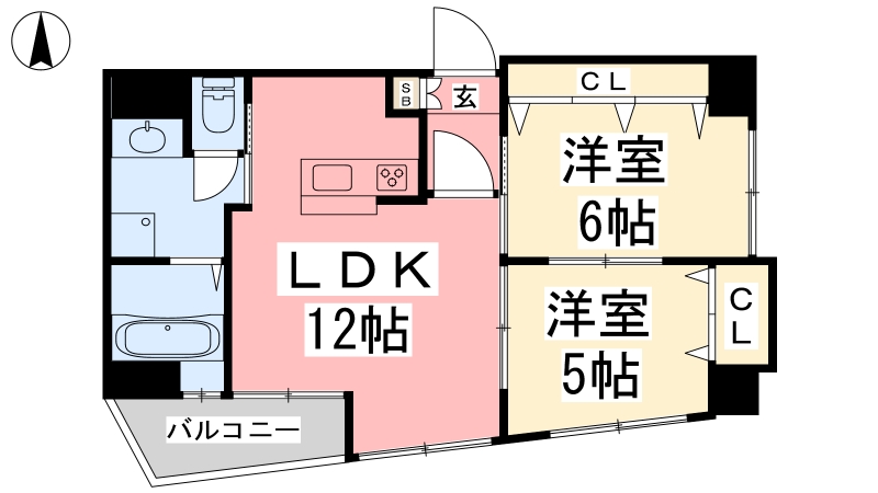 ブロッサム道後の間取り