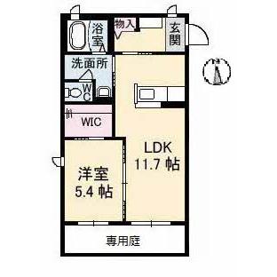 下関市大字延行のマンションの間取り