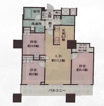 新宿区西新宿のマンションの間取り