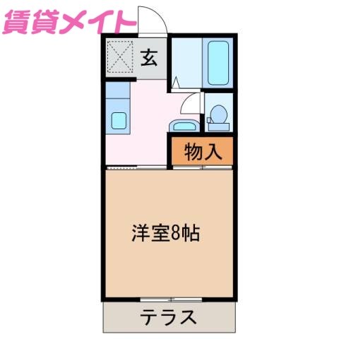 津市一志町片野のアパートの間取り