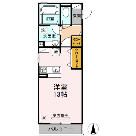 【福山市南本庄のアパートの間取り】