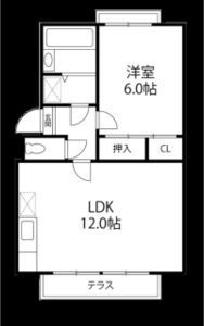 吹田市尺谷のマンションの間取り