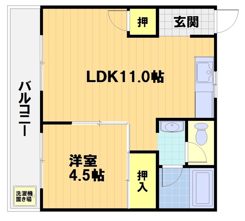 ハイツ京ノ道の間取り