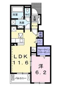 【福山市駅家町大字万能倉のアパートの間取り】