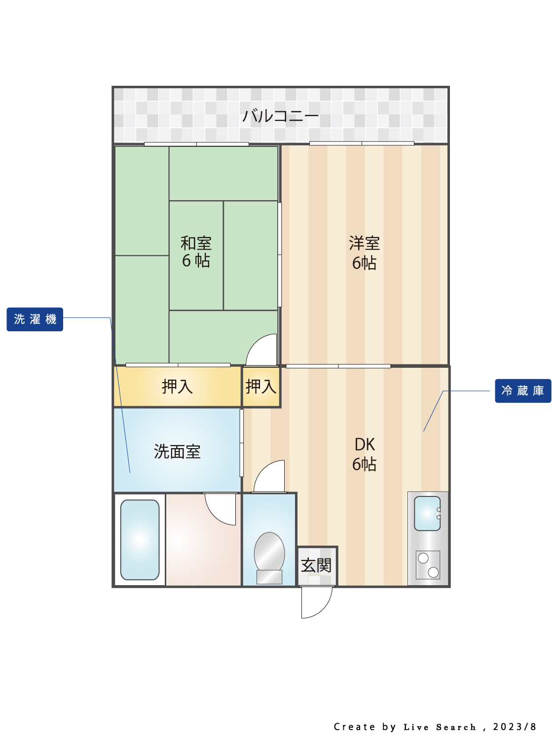 フローラ花山手B棟の間取り