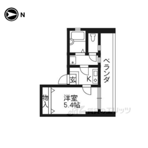 【京都市左京区北白川上別当町のマンションの間取り】