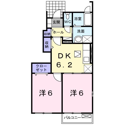 【四国中央市土居町野田のアパートの間取り】