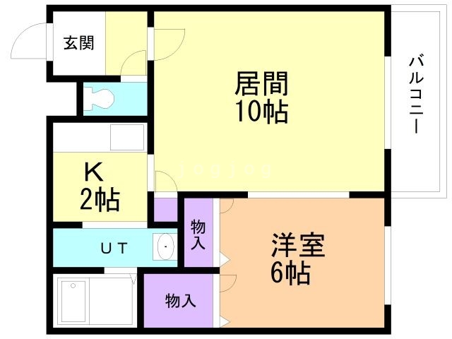 札幌市西区西野二条のマンションの間取り