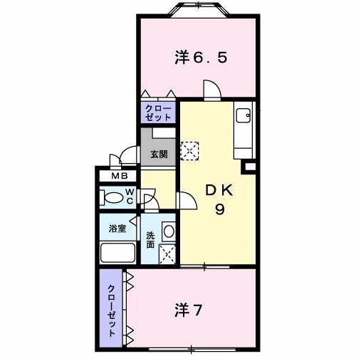 枚方市伊加賀西町のアパートの間取り