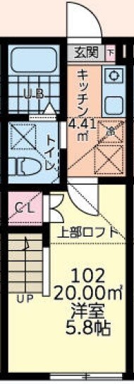 八王子市大塚のアパートの間取り