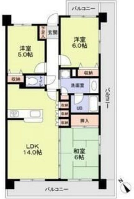 千葉市中央区問屋町のマンションの間取り