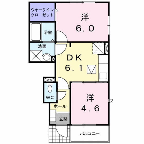 かたかご　ヒルズの間取り