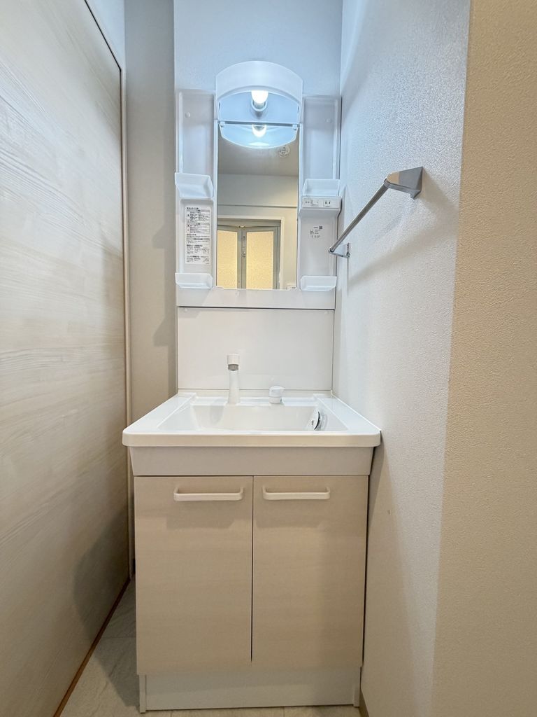 洗面設備　※建築中の写真です