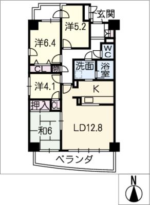 ザ・シーン城北の間取り写真