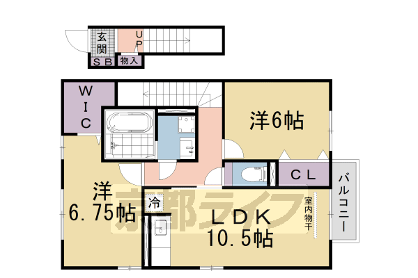 ＪＲ湖西線 堅田駅 徒歩22分 2階建 築19年の間取り写真