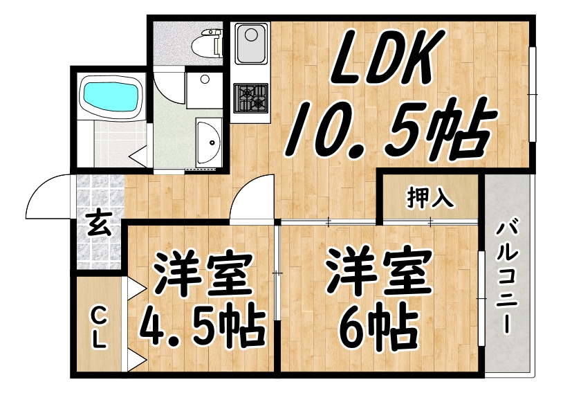 地下鉄谷町線 喜連瓜破駅 徒歩10分 5階建 築49年の間取り写真