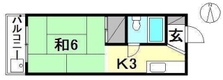 松山市清水町のアパートの間取り