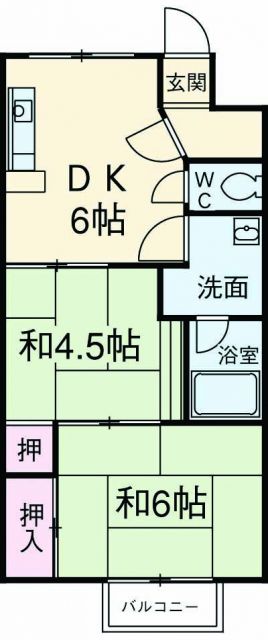 京都市西京区桂徳大寺町のマンションの間取り