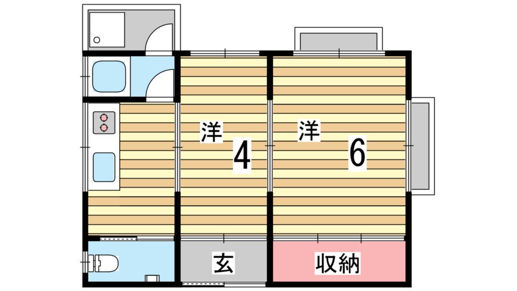 神戸市須磨区潮見台町のアパートの間取り