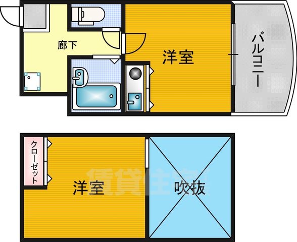 大阪市中央区瓦屋町のマンションの間取り