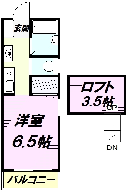 八王子市大和田町のアパートの間取り