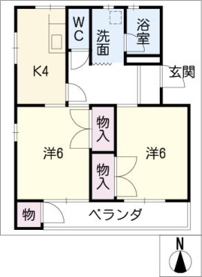 園山スリーハウスＢ棟の間取り